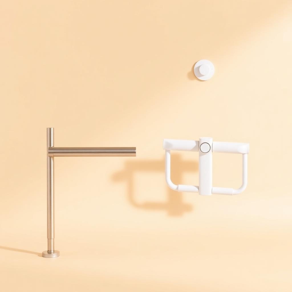 Suction + Drill-Mounted Grab Bar Set