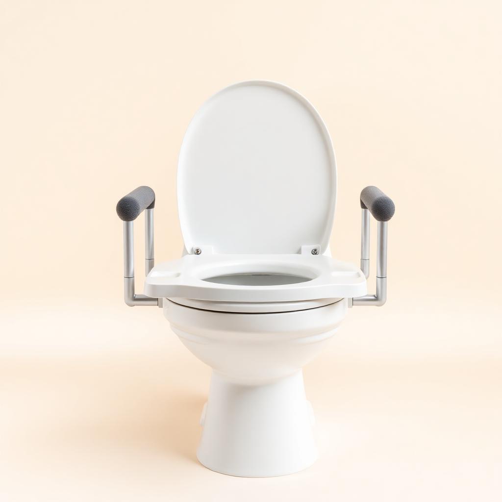 Raised Toilet Seat with Padded Handles