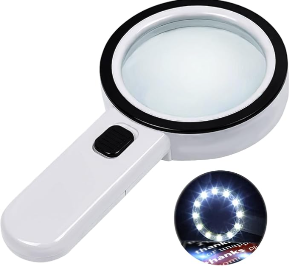 Ultra-Clear 12 LED Handheld Magnifying Glass