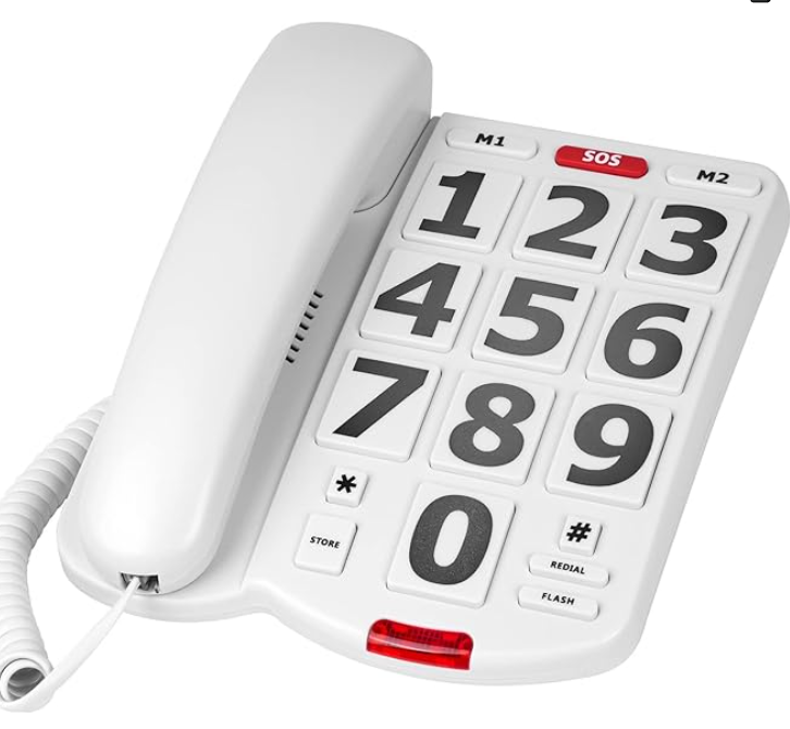 Big Button Amplified Landline Phone for Seniors (80dB)